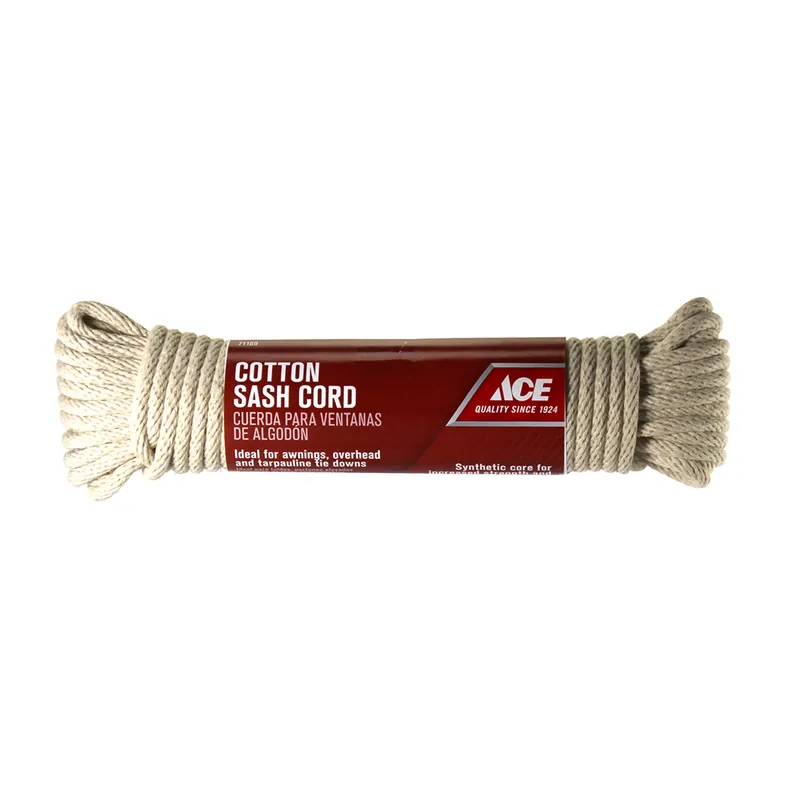 1/4 In. Diameter X 50 Ft. Length White Solid Braided Cotton Cord