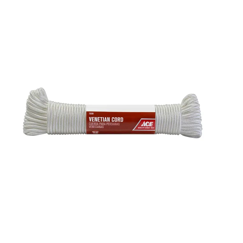9/64 In. Diameter X 48 Ft. Length White Braided Nylon Cord