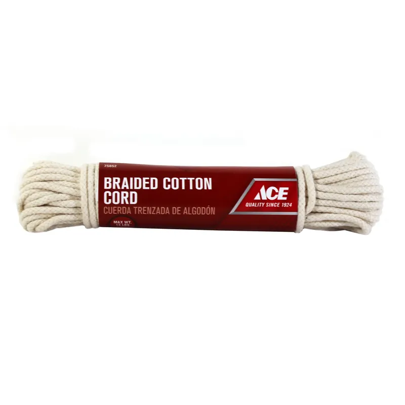 Ace 9/64 In. Dia. X 48 Ft. L Natural Braided Cotton Cord