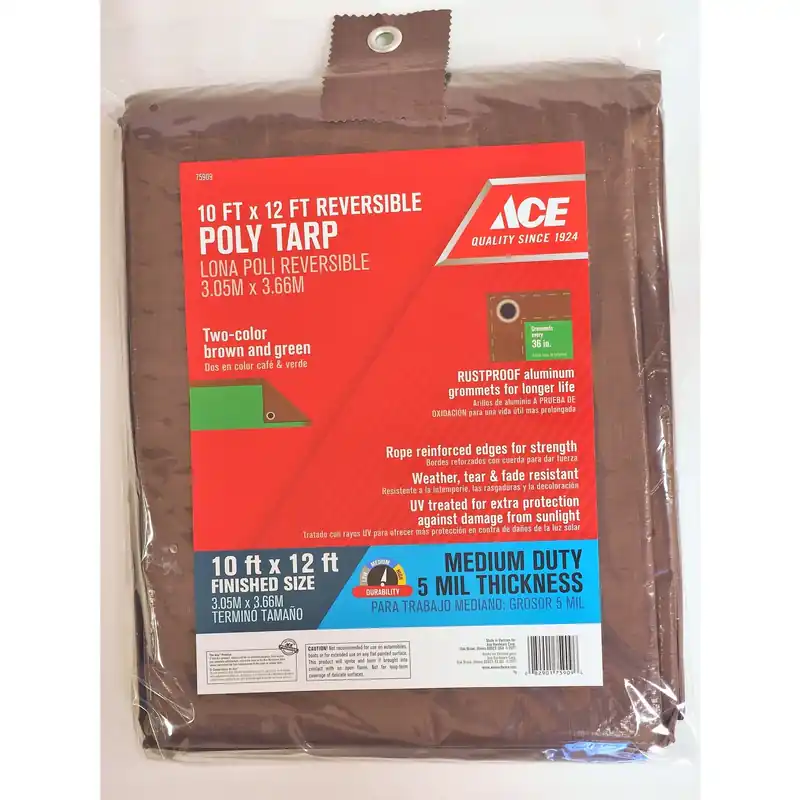 10 Ft. W X 12 Ft. L Medium Duty Polyethylene Tarp In Brown/green