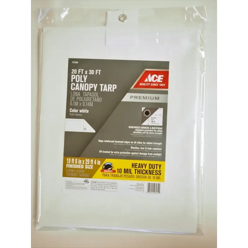 30 Ft. W X 20 Ft. L Heavy Duty Polyethylene Canopy Tarp - White