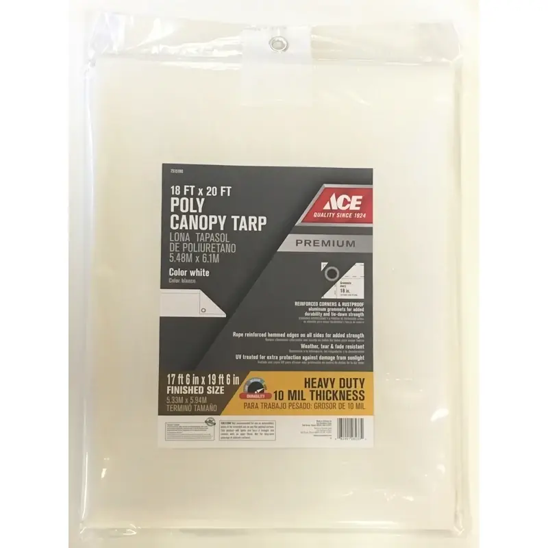 20 Ft. W X 18 Ft. L Heavy Duty Polyethylene Canopy Tarp With Grommets