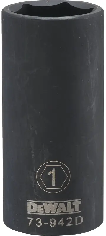 SAE Deep Impact Socket, 6-Point, Black Oxide, 1/2 In. Drive, 1 In.