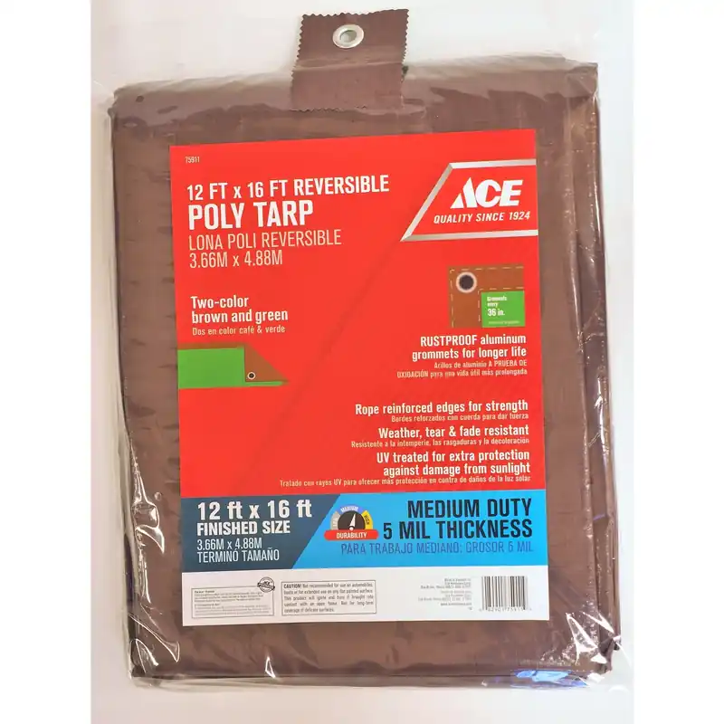 12 Ft. W X 16 Ft. L Medium Duty Polyethylene Tarp In Brown/green