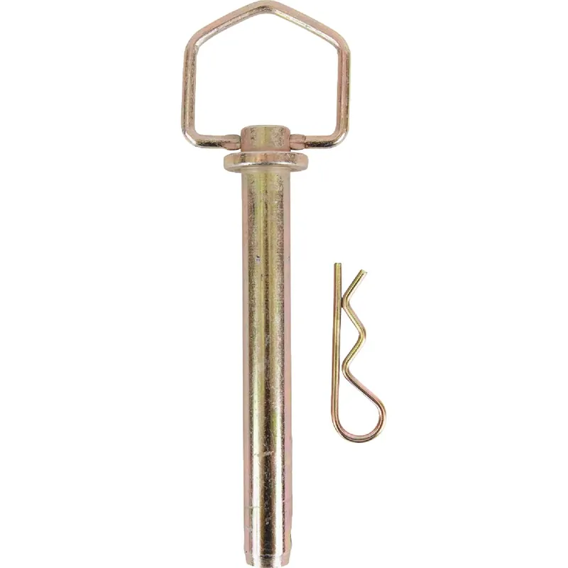1 Inch X 6-1/4 Inch Swivel Handle Hitch Pin - Yellow Zinc Plated Steel