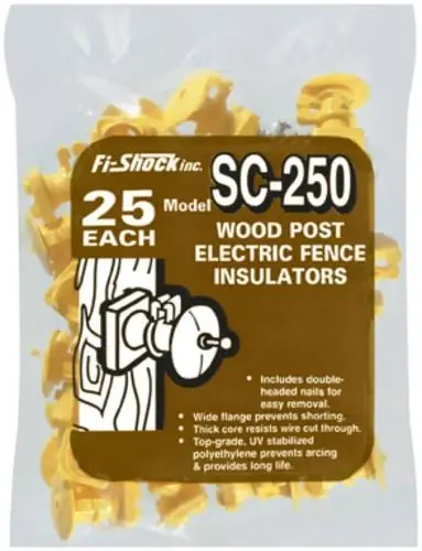 Electric Fence Accessories - Sc-250 Yellow Plastic Insulator For Wood Posts
