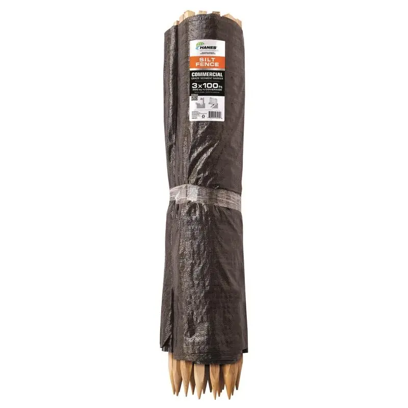 Hanes 3 Ft. H X 100 Ft. L Polypropylene Black Silt Fence Roll