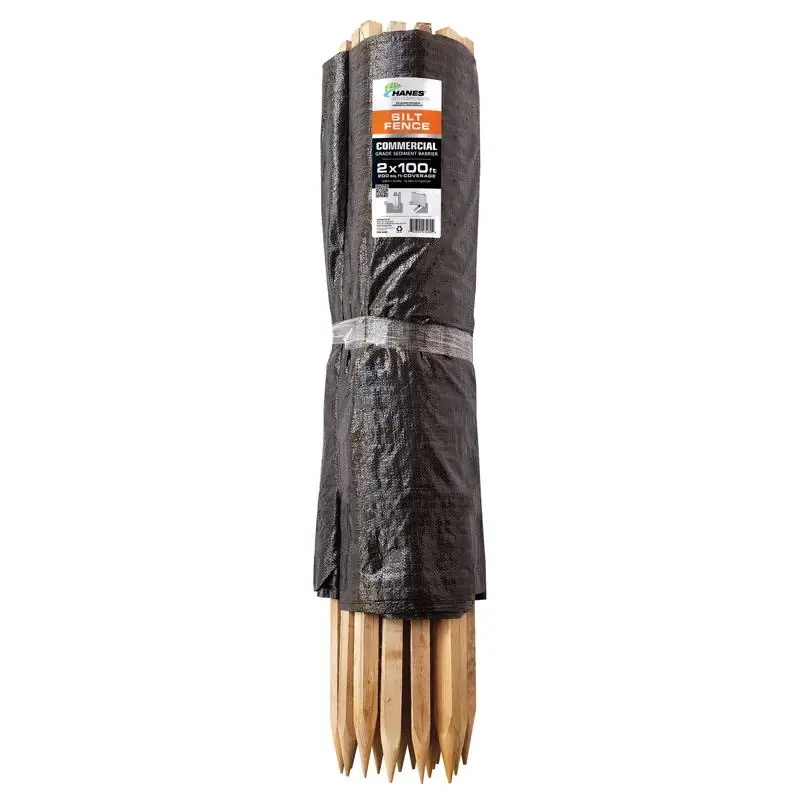 Hanes 2 Ft. H X 100 Ft. L Polypropylene Silt Fencing Black Roll