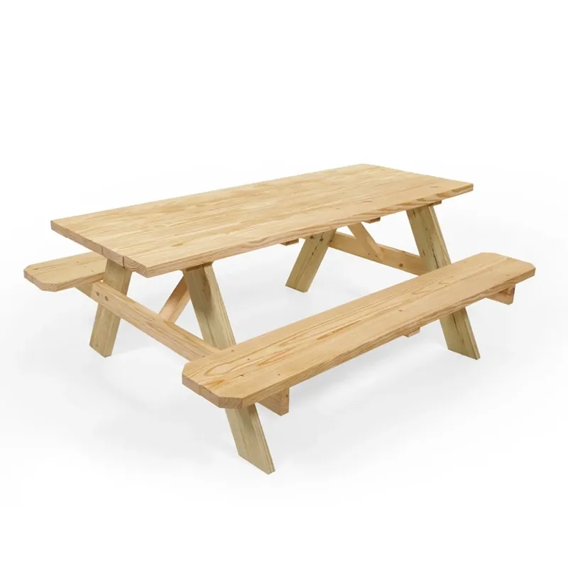 72-inch Brown Southern Yellow Pine Rectangle Picnic Table - Model 116810