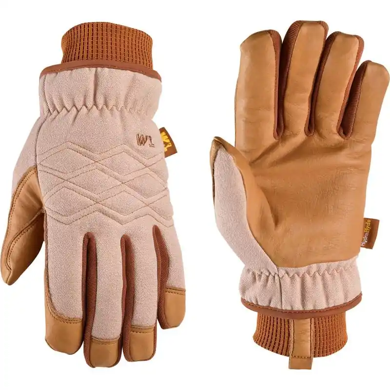 Wells Lamont Hydrahyde Women‘s Canvas Work Gloves Brown Large 1 Pair