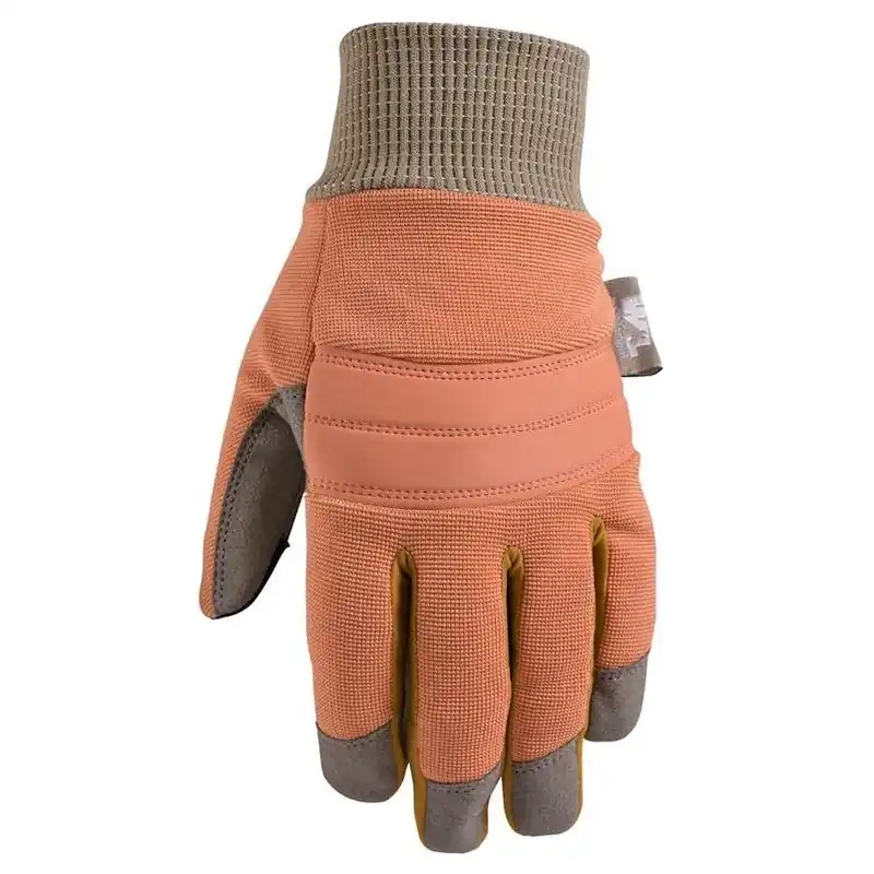 Wells Lamont Women‘s Outdoor Winter Gloves – Gray/Orange, Large, Insulated & Heat‑Resistant