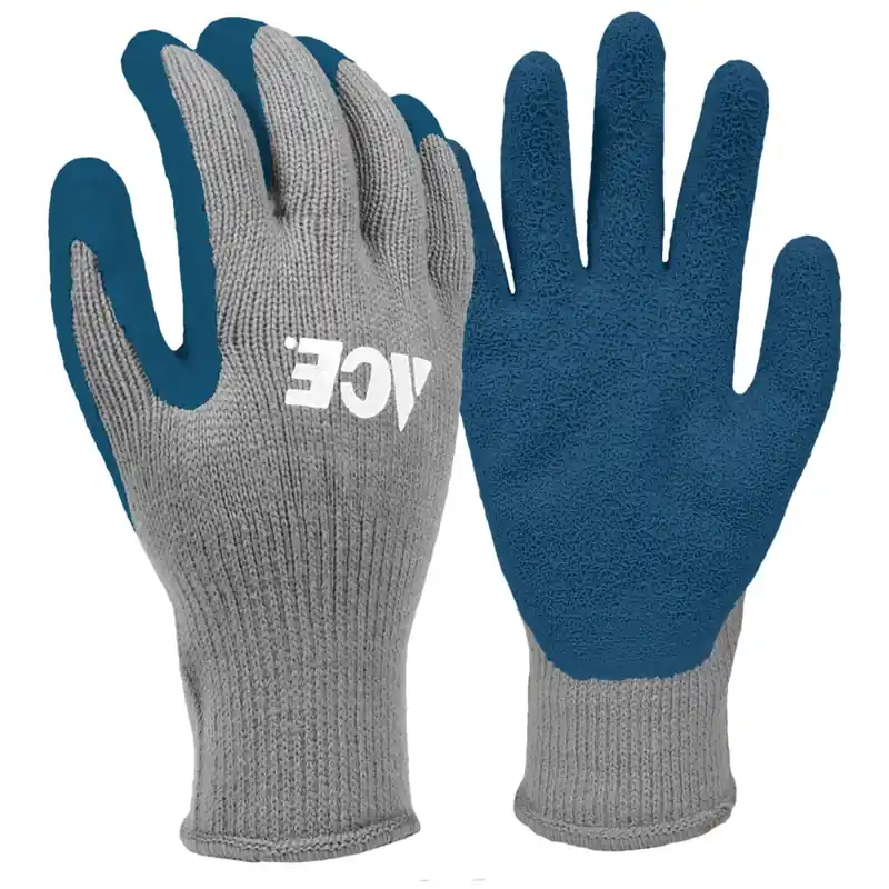 Xl Latex Coated Winter Blue/gray Gloves With Elastic Cuff - Model 54573-26