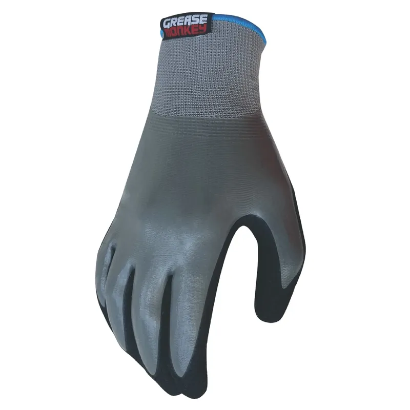 Medium Nitrile Waterproof Gray Gloves For Wet And Oily Conditions