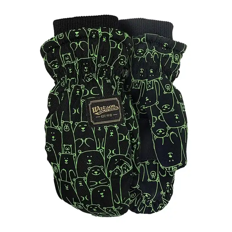 Watson Gloves Xs Nylon Lil Bear Mitts Green Kids Cold Weather Gloves