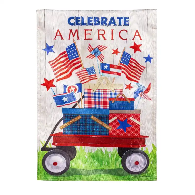 VINTAGE PATRIOTIC MOIRE FLAG