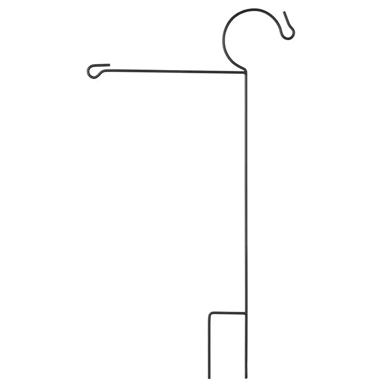 Garden Flag Stand With Shepherd‘s Hook - Durable Metal Flagpole For Outdoor Use