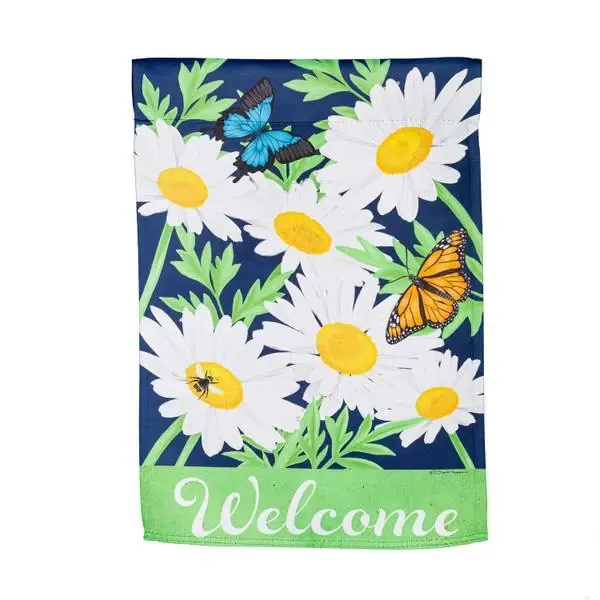 Daisy Garden Suede Flag For Outdoor Decor