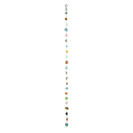 71 Inch Multicolor Glass Rain Chain For Decorative Outdoor Use