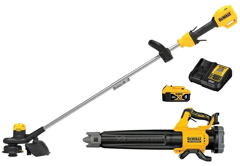 String Grass Trimmer & Leaf Blower Kit, 20V Battery & Charger