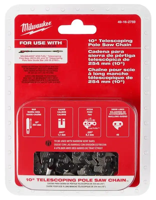M18 49-16-2759 Telescoping Pole Saw Chain, 10 Ft Length, 0.043 In Gauge