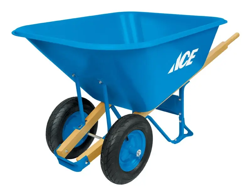 Poly Wheelbarrow 10 Cubic Feet With Dual Wheel Design And Pneumatic Tires