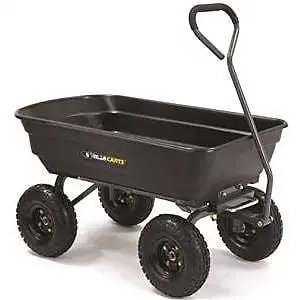 Gor200b 3-cu Ft Poly Garden Dump Cart With 600 Lb Capacity