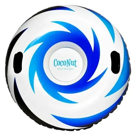 48” Ice Blue Polar Vortex Inflatable Snow Ring - Heavy Duty Snow Sled For All Ages