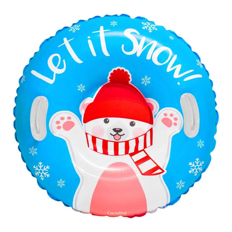 32 Inch Outdoor Polar Bear Pvc Snow Tube With Grip Handles