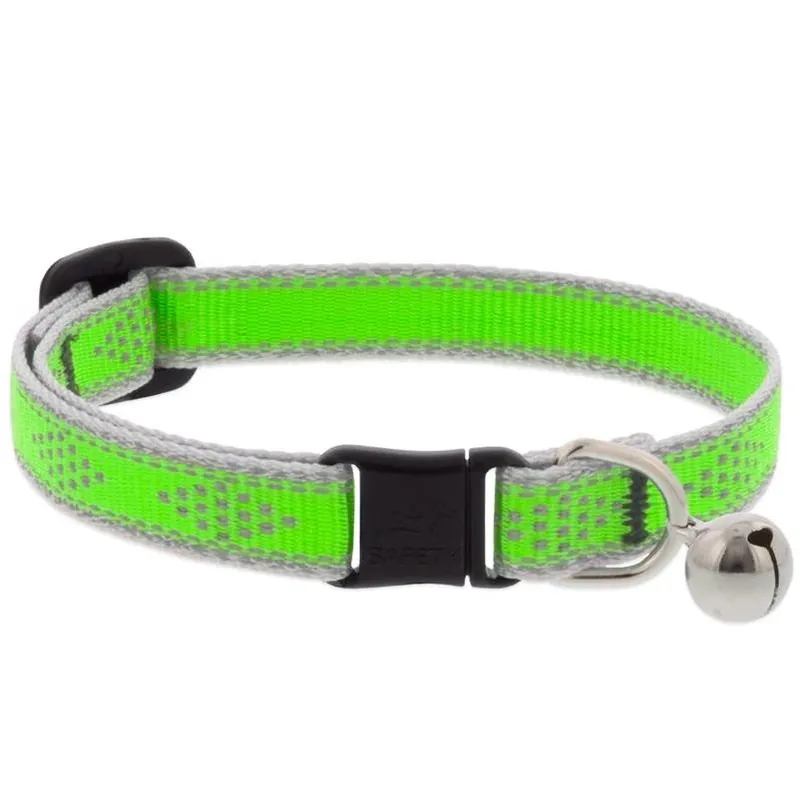 LupinePet Adjustable Green Diamond Nylon Cat Collar – Small (8‑12″ Neck)