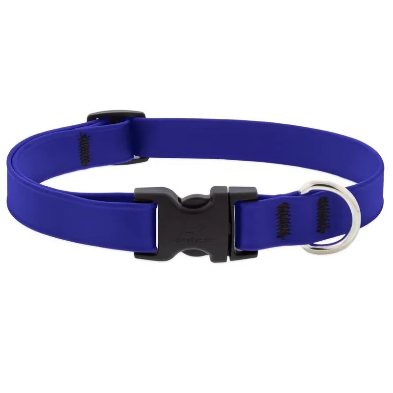 LupinePet Splash True Blue BioThane Adjustable Dog Collar – Medium