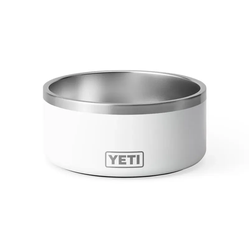 YETI Boomer 8‑Cup White Stainless Steel Dog Bowl – Durable Non‑Slip Feeding Dish