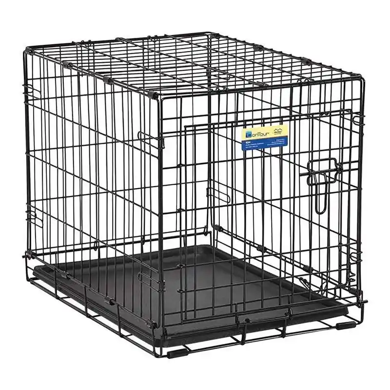 Pet Essentials Small Steel Dog Crate – Black, 20" H X 18" W X 24" D, Collapsible & Lockable