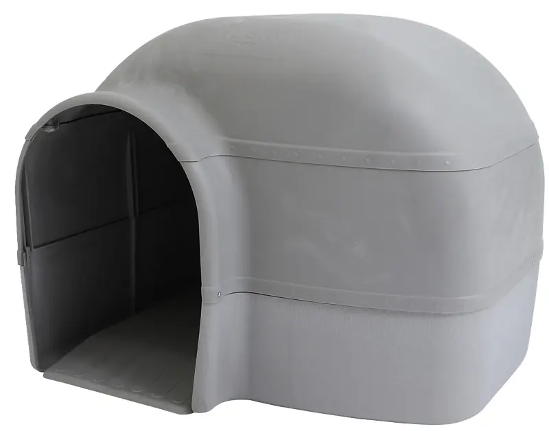 Husky Dog House, 33.5 In L X 33.2 In W X 26 In H, Durable Plastic, Gray