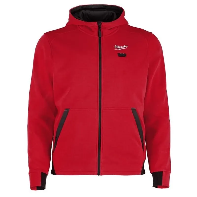 Milwaukee M12 Men‘s Red Heated Hoodie – Full‑Zip, Long‑Sleeve, M Size
