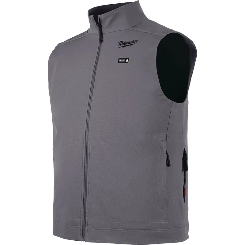 M12 Toughshell Men‘s Gray Cordless Heated Vest, Xl - Advanced Heat Technology