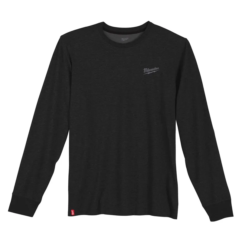Large Black Long Sleeve Unisex Hybrid Work Shirt - Model 604b-l