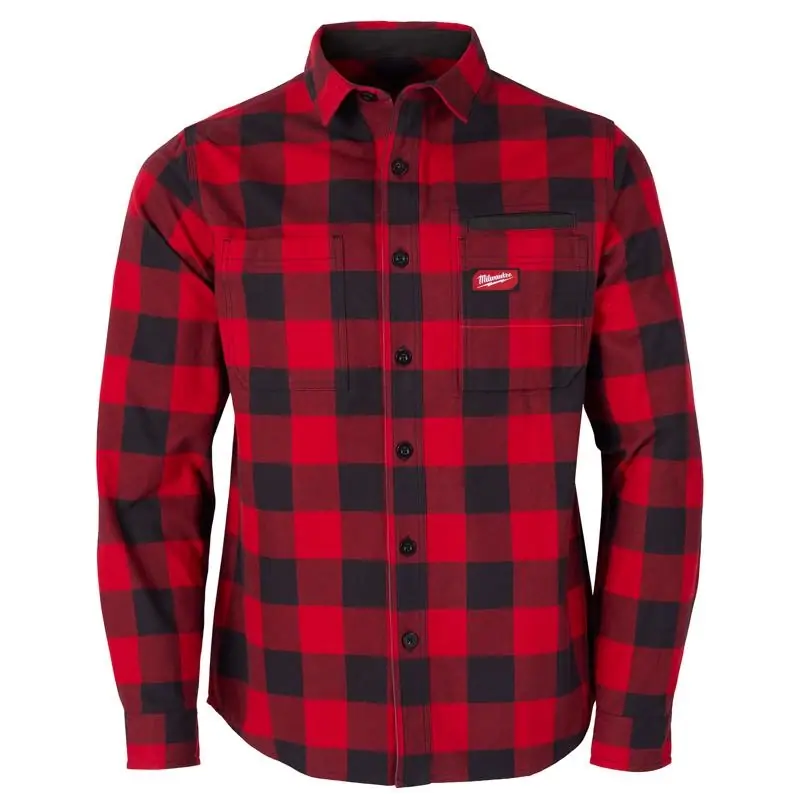Milwaukee Gridiron Men‘s 2xl Red Long Sleeve Collared Flannel Shirt