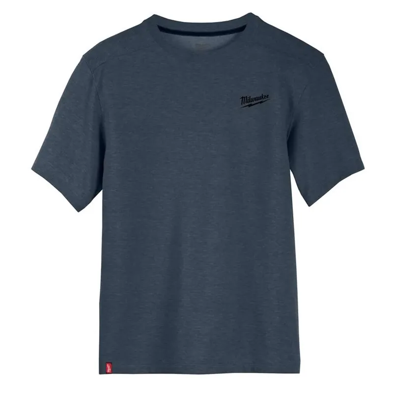 Xl Short Sleeve Men‘s Crew Neck Blue Hybrid Work Tee Shirt
