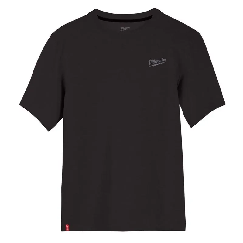 Medium Short Sleeve Men‘s Crew Neck Black Hybrid Work Tee Shirt