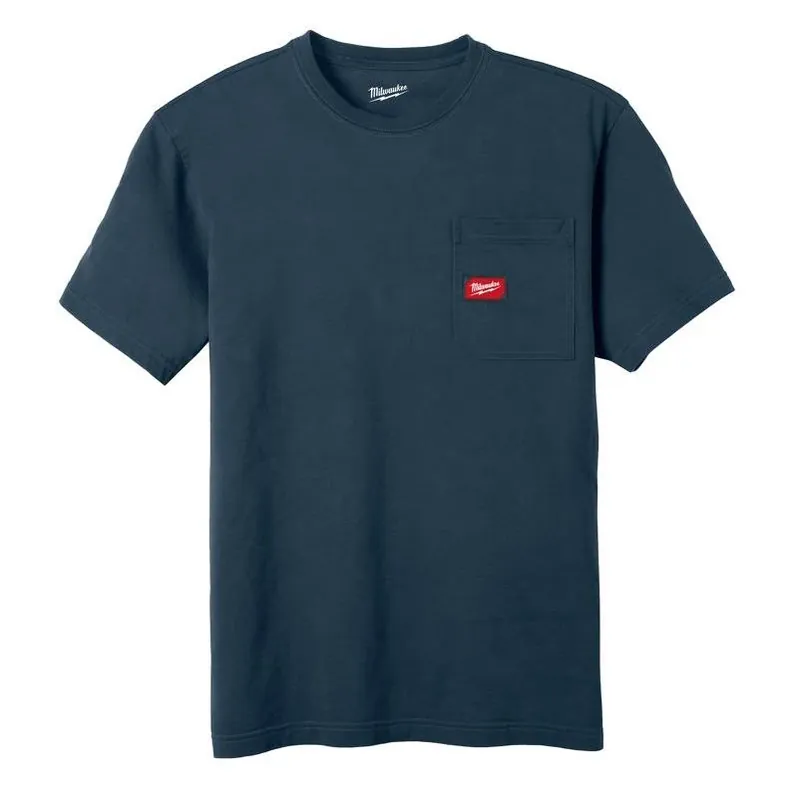 Milwaukee Gridiron Men‘s Blue Short Sleeve Tee – Size L, Soft Cotton‑Poly Blend