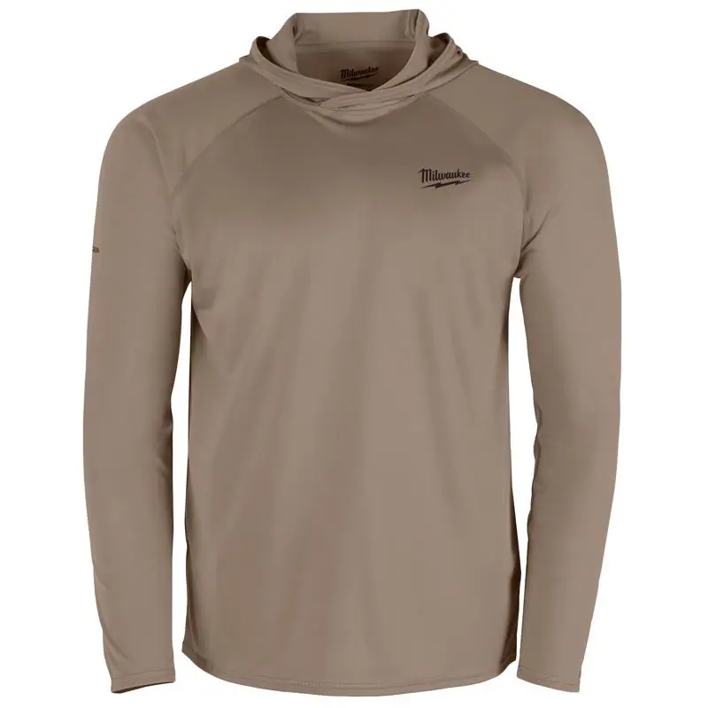 Milwaukee Workskin 2xl Sandstone Hooded Men‘s Sun Shirt With Upf 50+