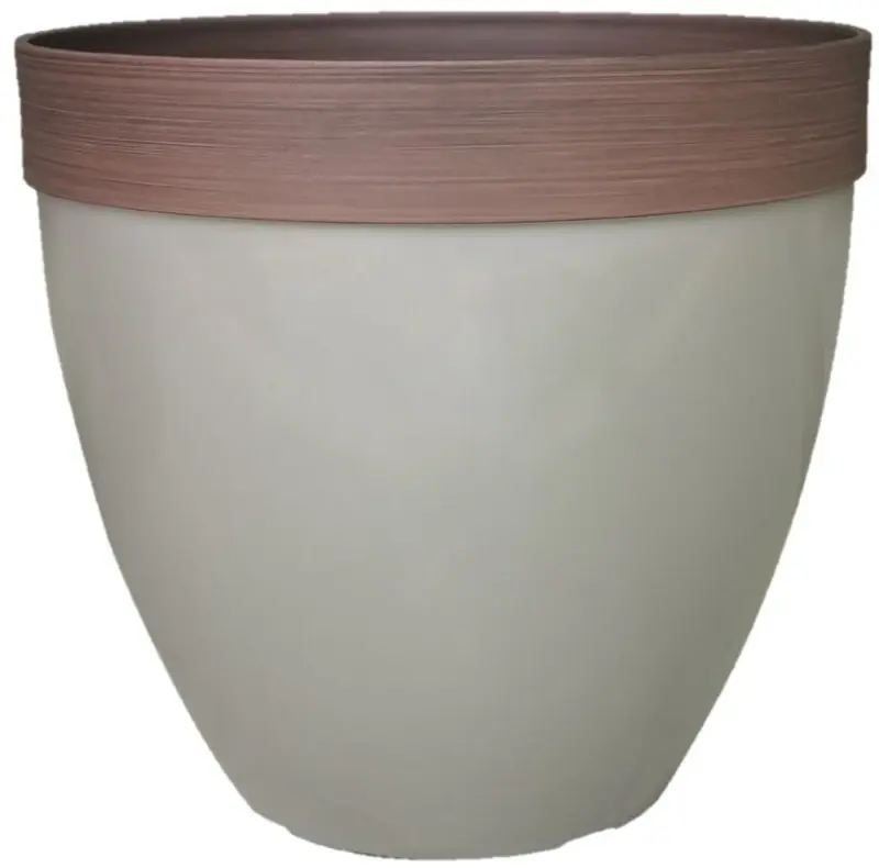 Hdr-077107 Hornsby Planter, 15 Inch, Taupe Resin Flower Pot