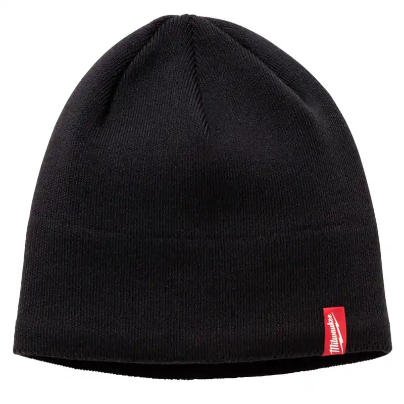 Fleece Lined Black Beanie Sock Cap - One Size Fits Most