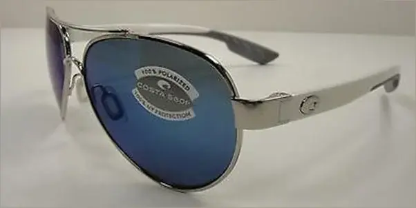 Loreto Polarized Aviator Sunglasses - Palladium/white/blue Mirror 580p