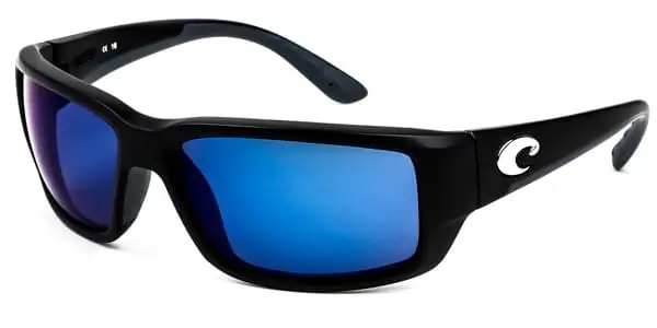 Fantail Polarized Sunglasses - Black Frame With Blue Mirror Lens 580p