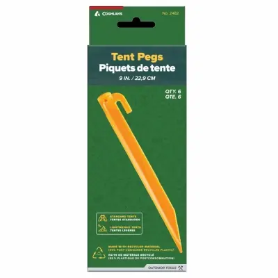 Coghlan‘s Yellow Tent Pegs 9.00 In. H 6 Pk