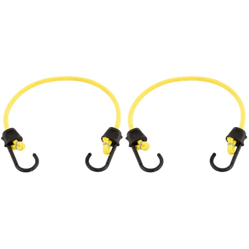 Keeper Black/Yellow Bungee Cord 24 In. L X 0.315 In. 2 Pk