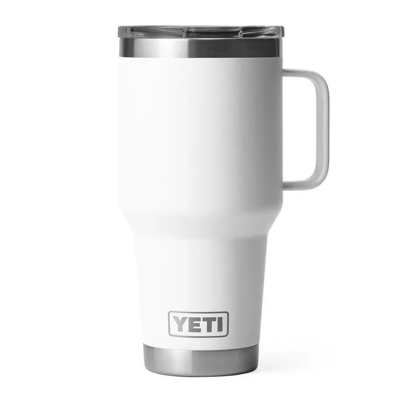 YETI 30‑oz White Stainless Steel Rambler Travel Mug – BPA‑Free & Dishwasher Safe