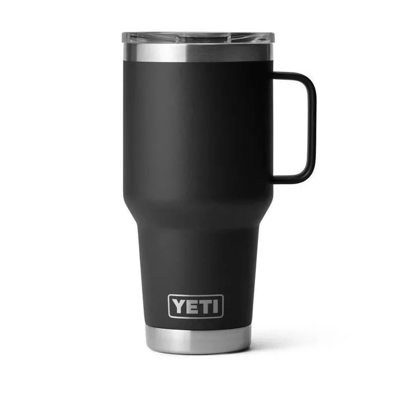 YETI 30‑oz Black Stainless Steel Rambler Travel Mug – BPA‑Free & Dishwasher Safe