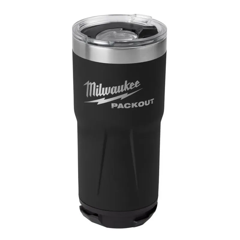 Milwaukee Packout 20‑oz Insulated Black Tumbler – Double‑Wall, BPA‑Free